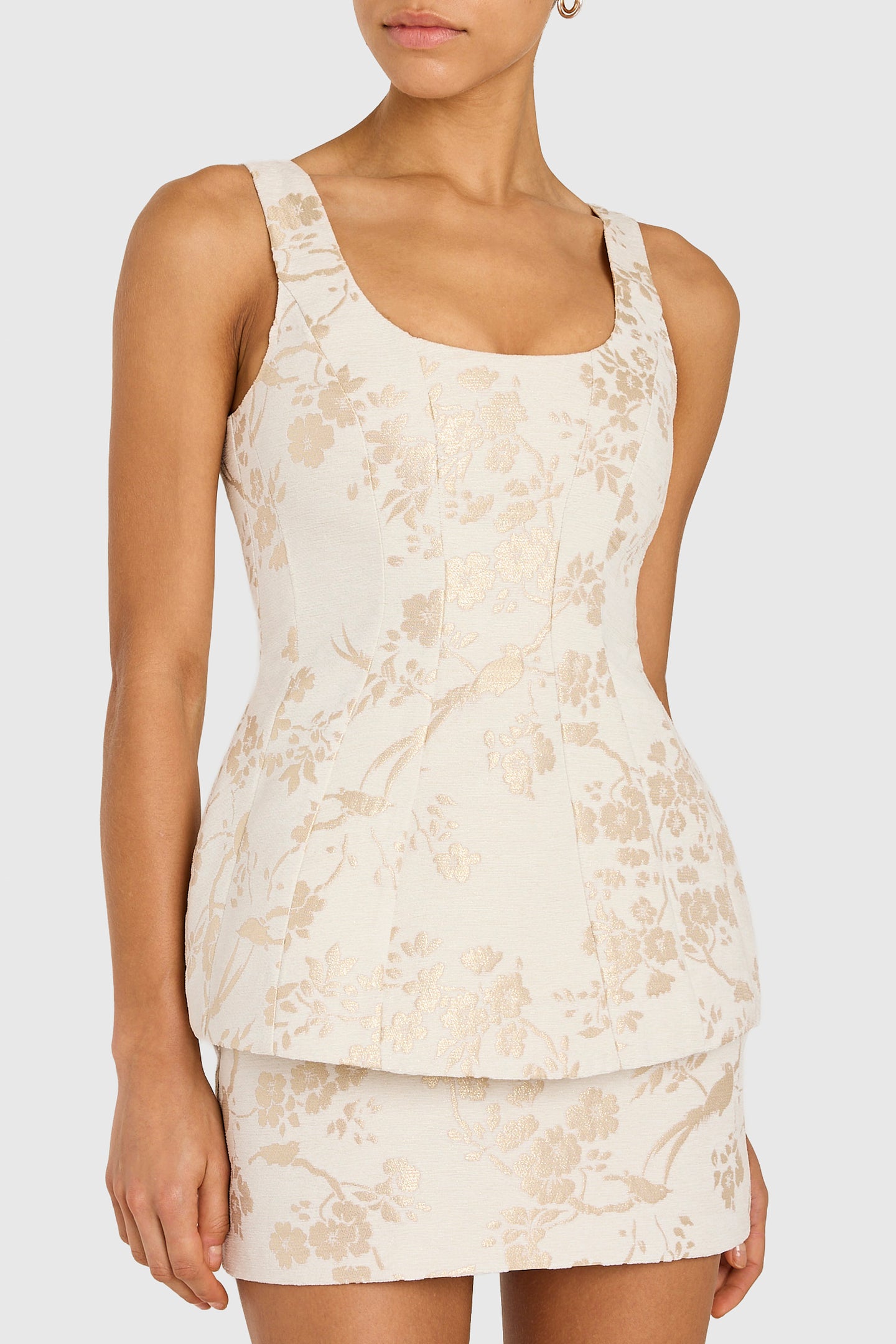 Empire Dress in Cecile Jacquard View 4