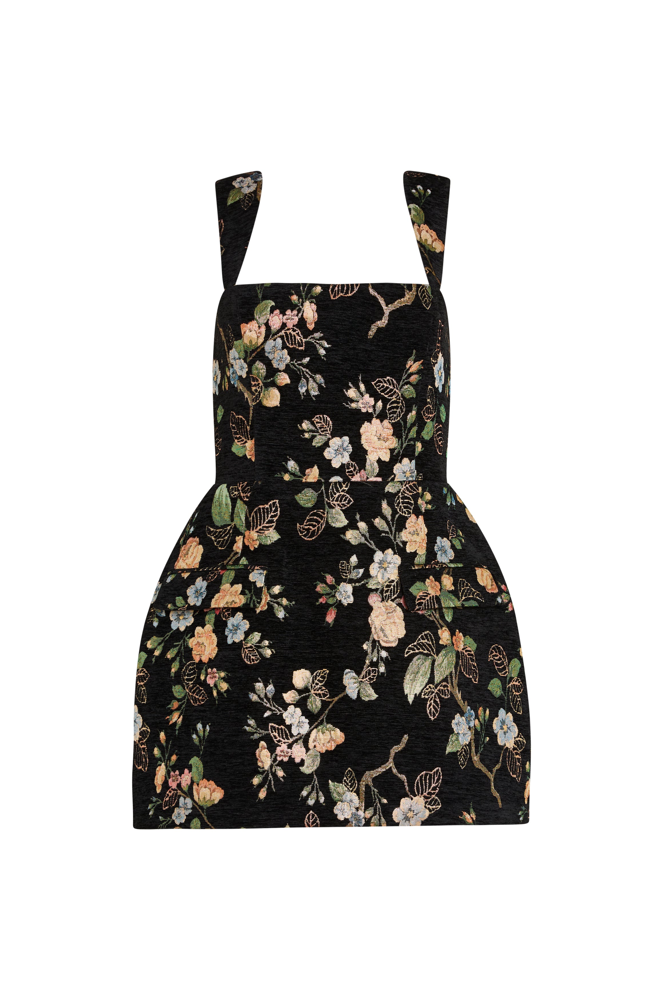 Floral mini dress on a white background