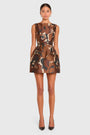 brown amanda uprichard dress Banco Dress in Brown Multi | Party Cocktail Dress
