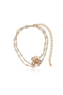 Bezel Layered Flower Necklace View 2
