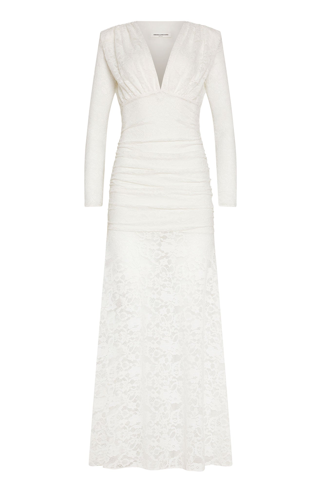 Long Sleeve Maxi Eva Gown in White Lace | M | Amanda Uprichard Long Sleeve Maxi Eva Gown in White Lace | M | Amanda Uprichard