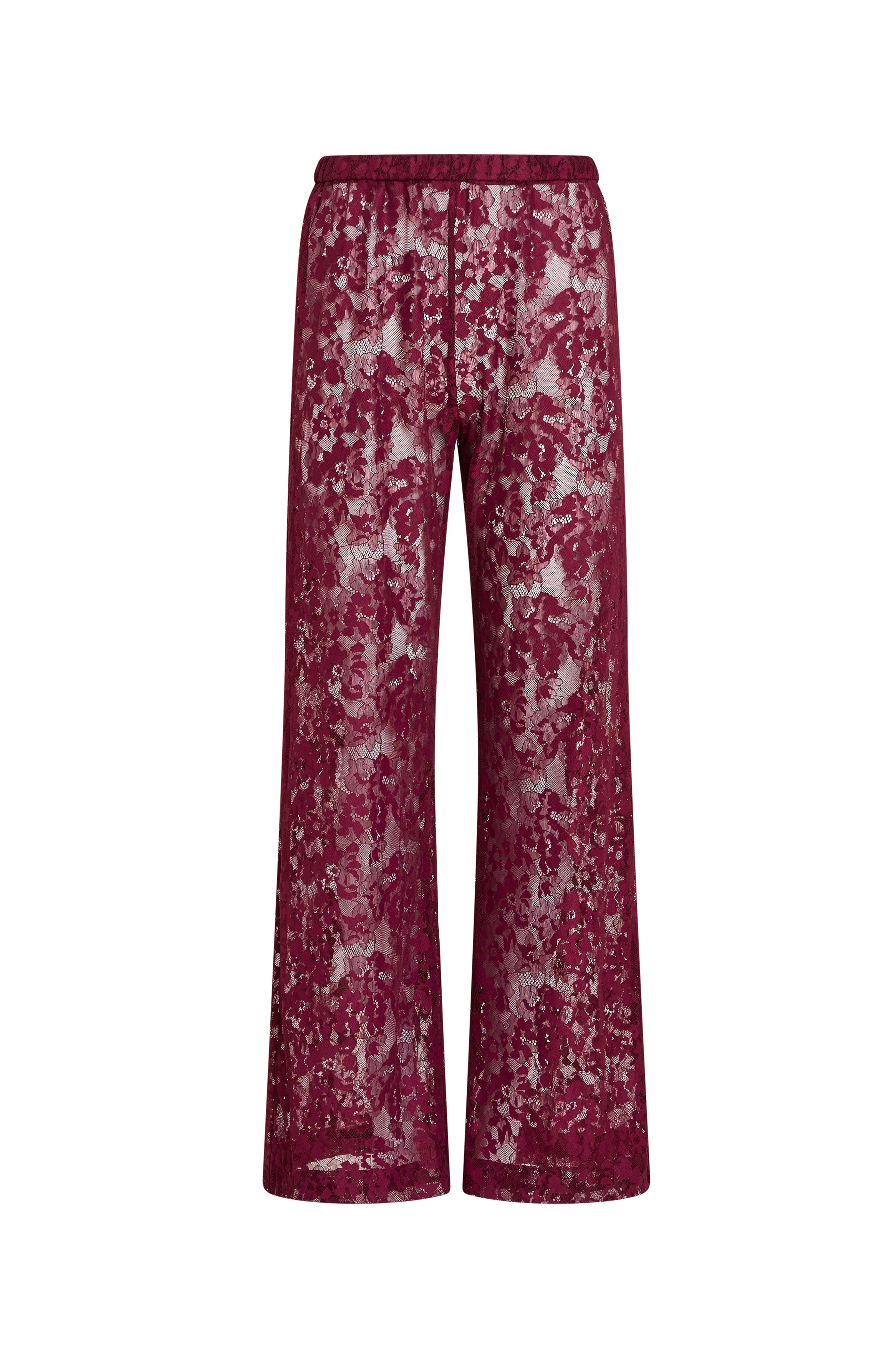 Floral-patterned pants on a white background