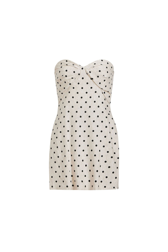 Strapless Soho Romper in Polka Dot view 1