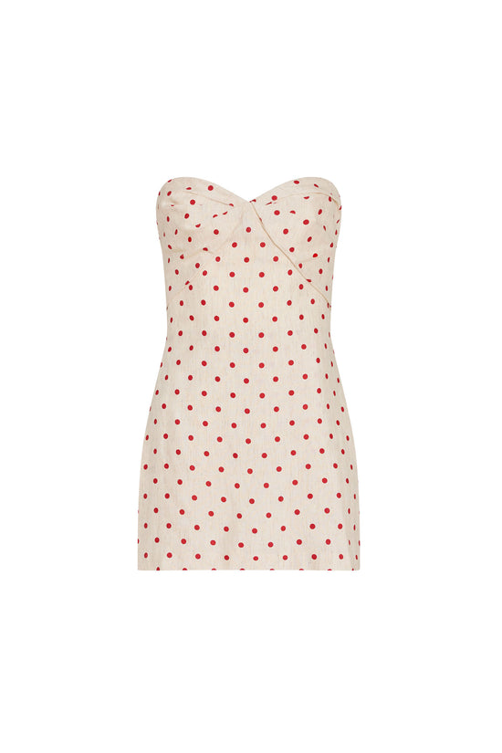 Strapless Soho Romper in Polka Dot view 1