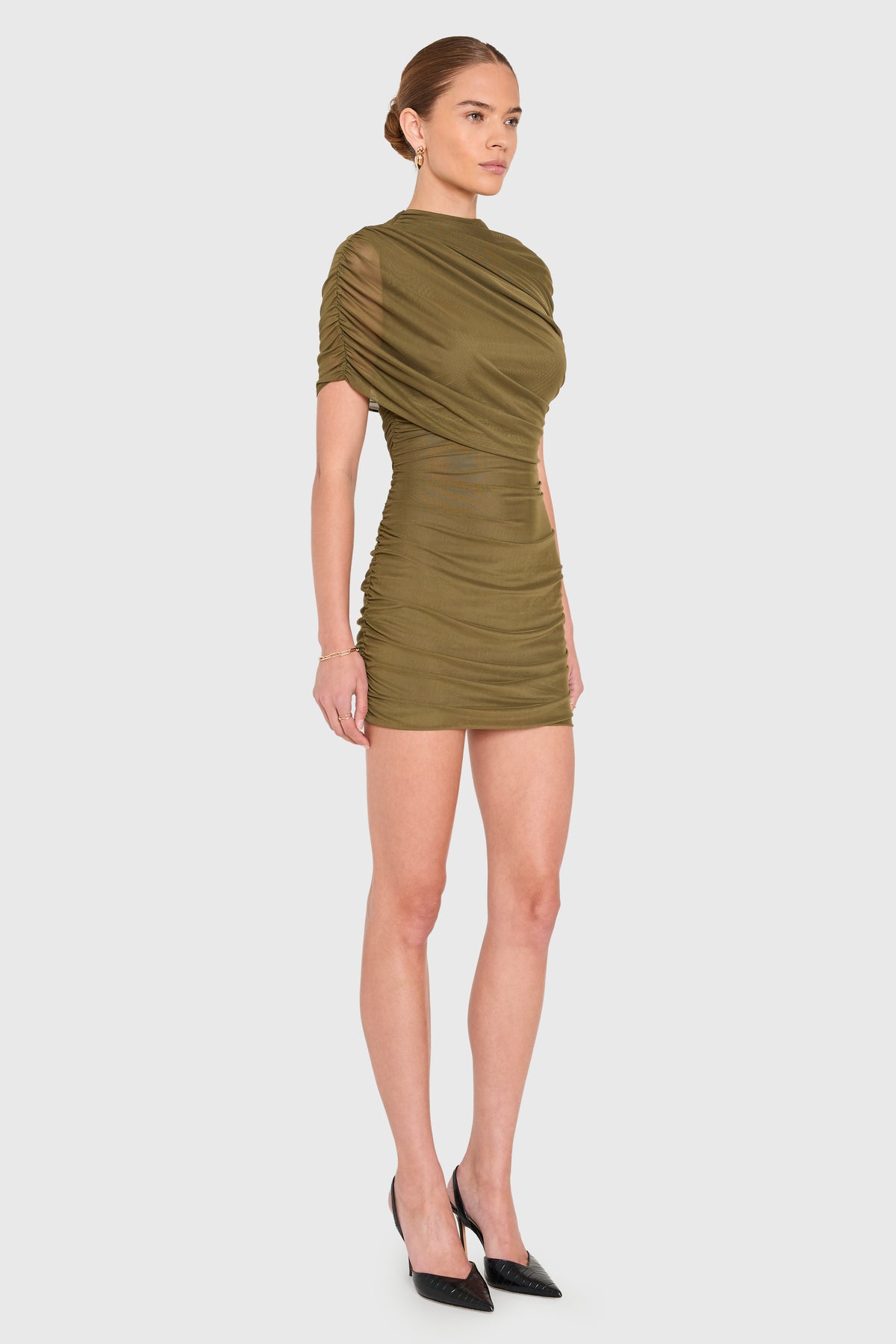 evanna mini dress Short Sleeve Evianna in Olive Mesh | M Two sisters the label Made in China ASOS DESIGN sequin one style:2601-398ldy