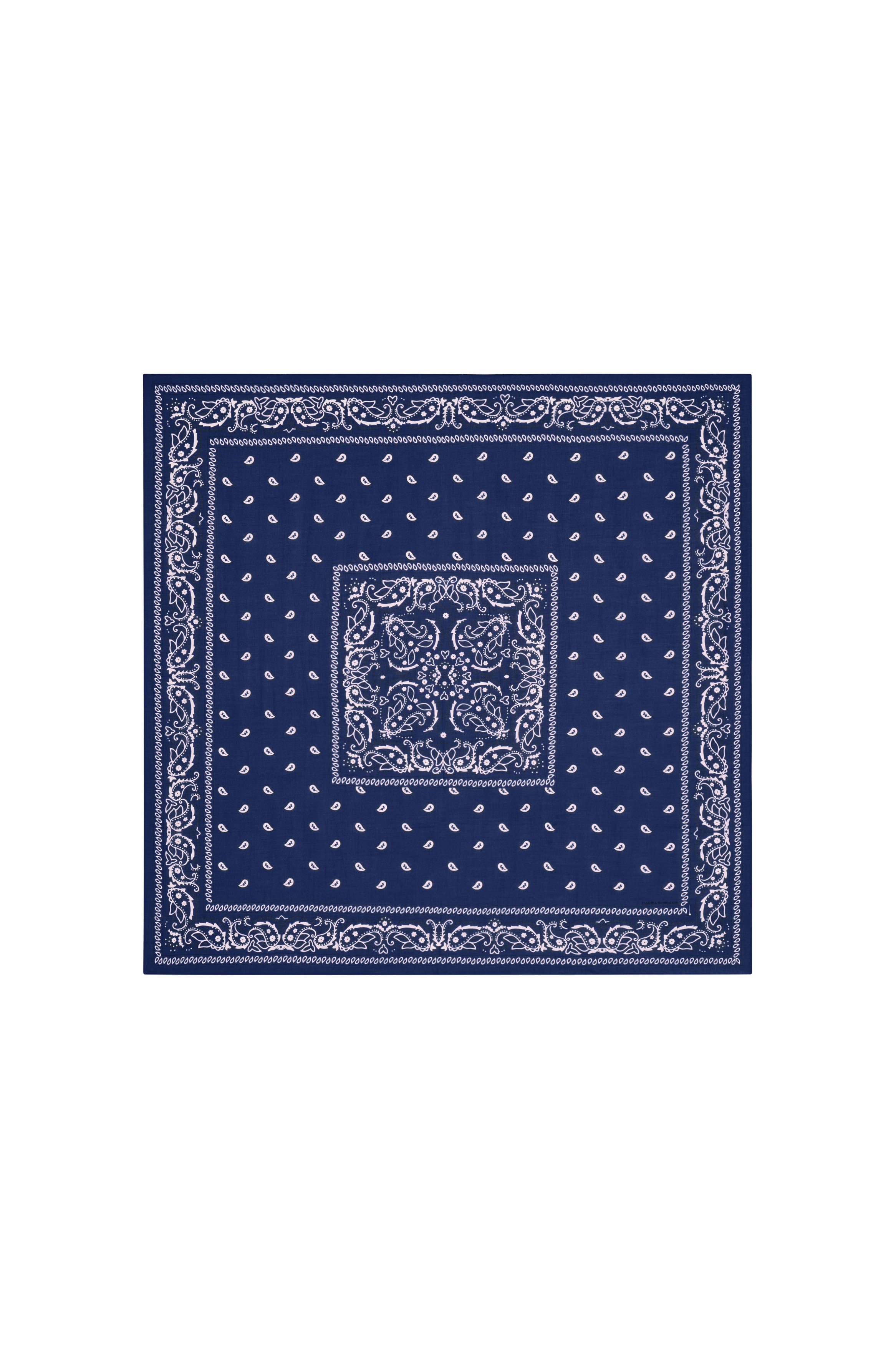 Amanda Uprichard XL Bandana Scarf in Navy Blue. 