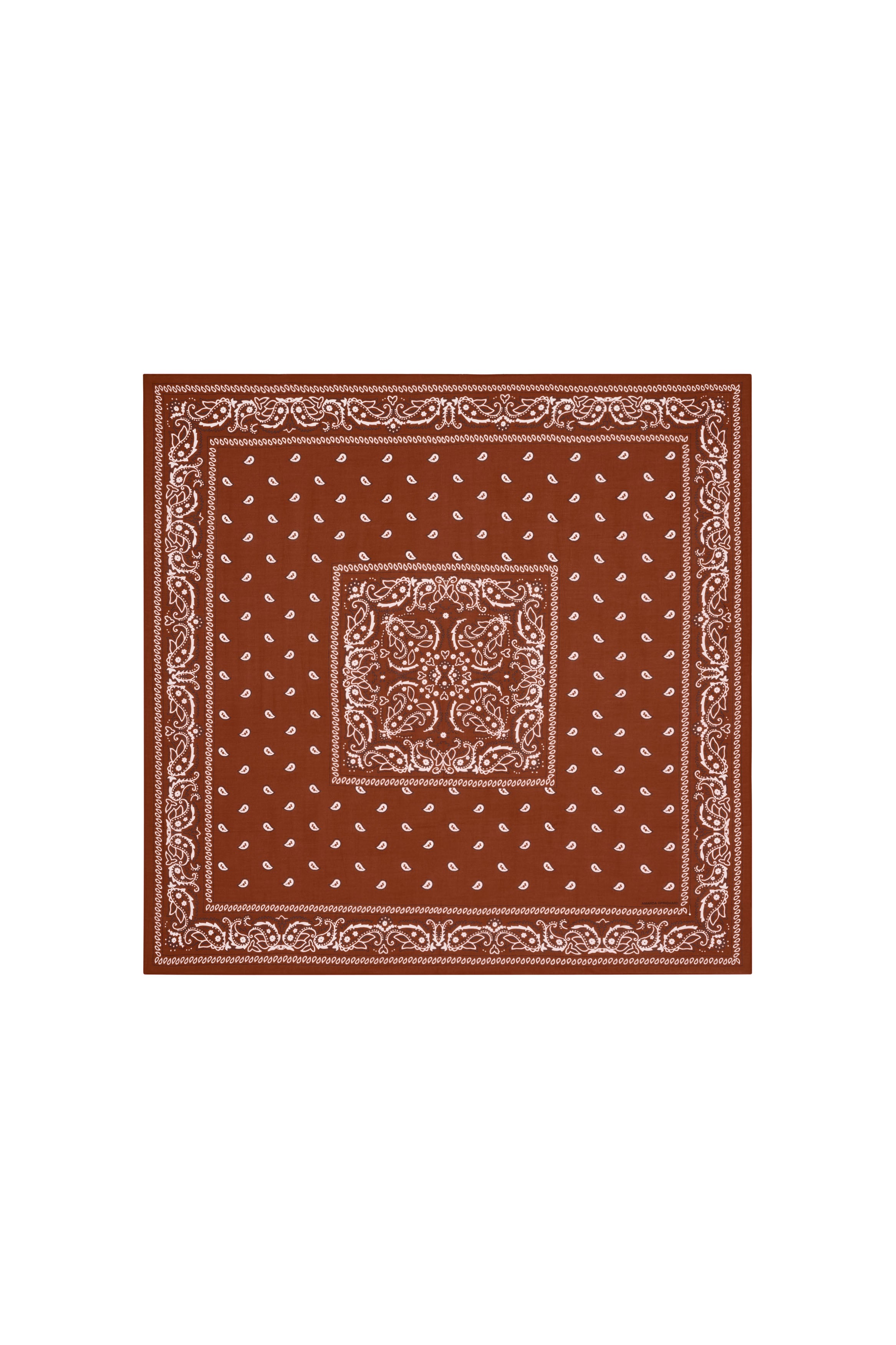 Amanda Uprichard XL Bandana Scarf in Cocoa Brown. 