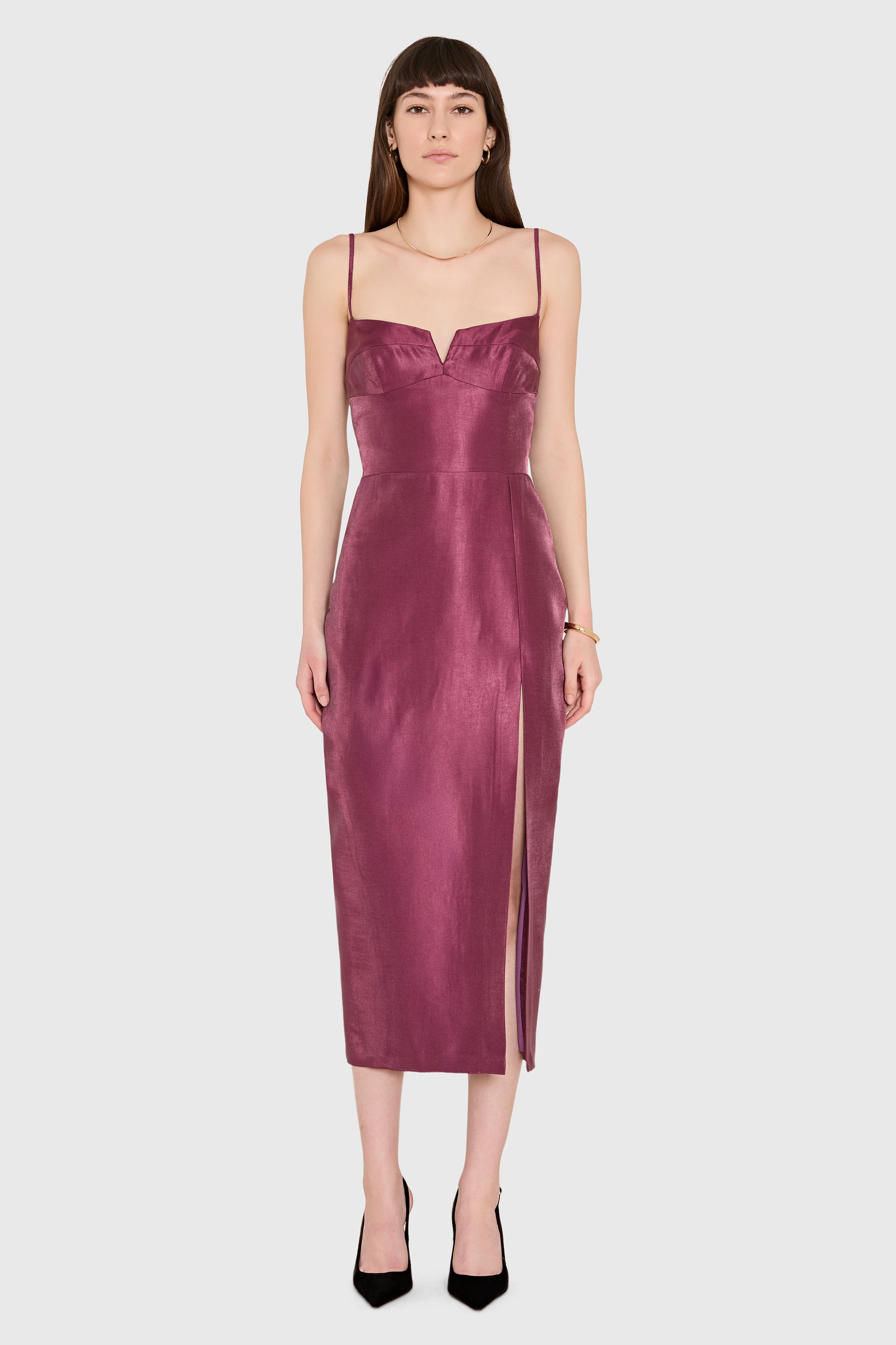 Lyra Midi Dress in Mercury view 1
