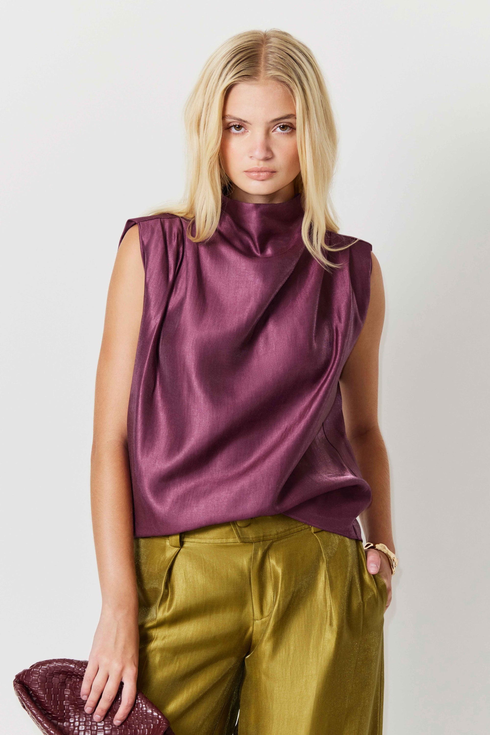 Sleeveless Fabienne Top in Mercury view 1