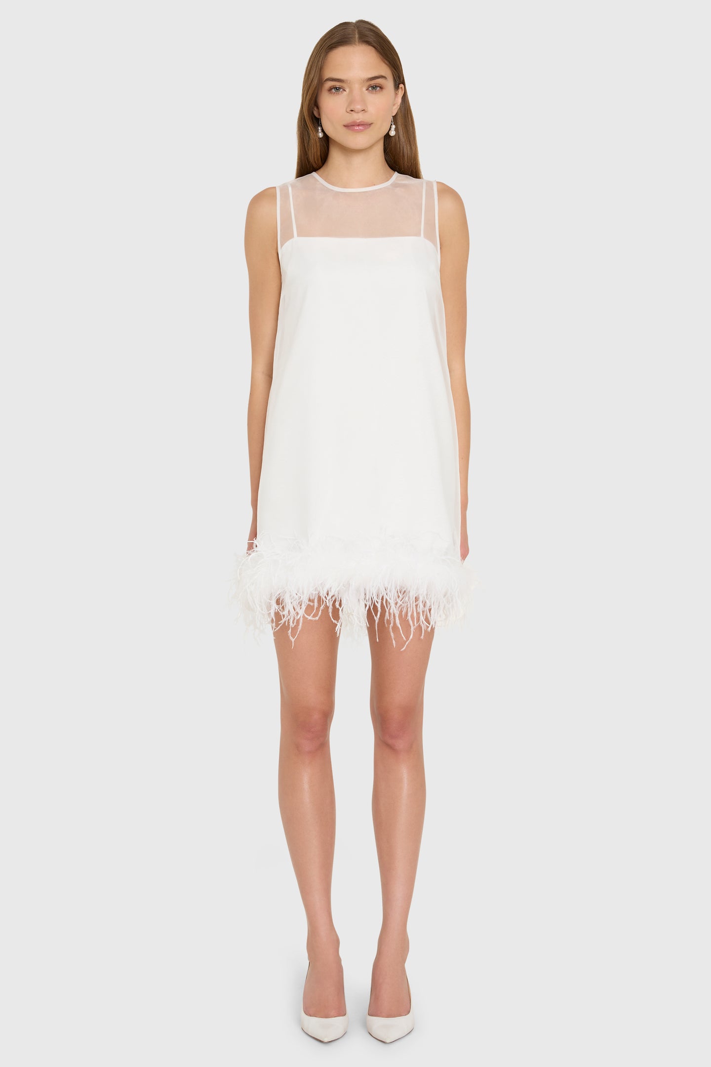 Sleeveless Mini Minnie Dress in Ivory Silk | XS | Amanda Uprichard Sleeveless Mini Minnie Dress in Ivory Silk | XS | Amanda Uprichard