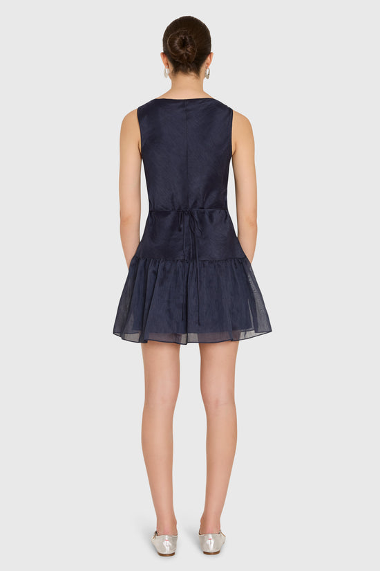 Amanda Uprichard | Margo Dress in Navy. view 3