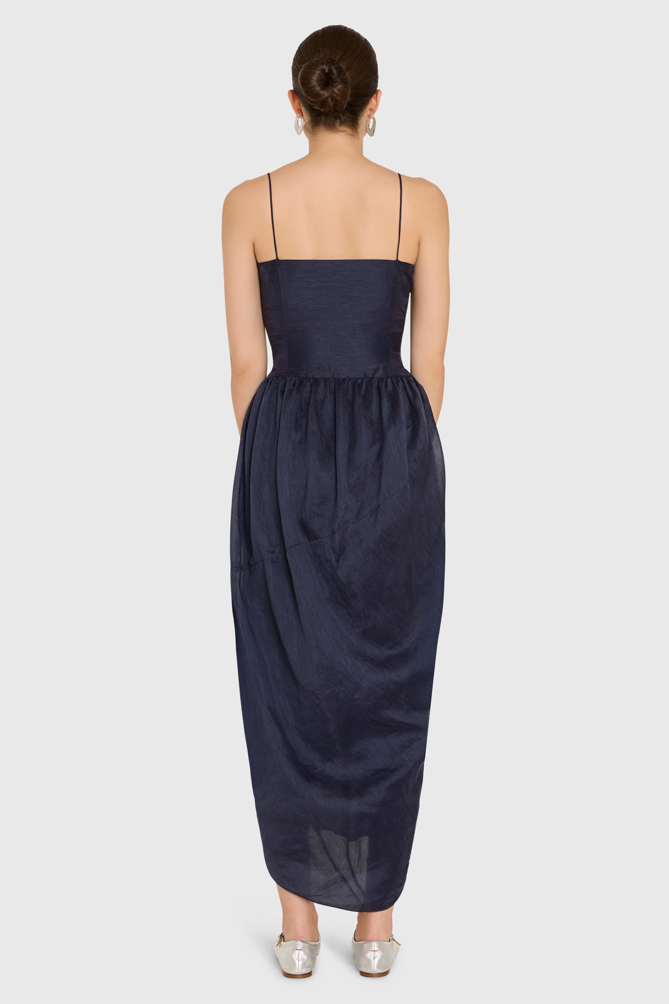 Amanda Uprichard Castello Midi Dress in Navy