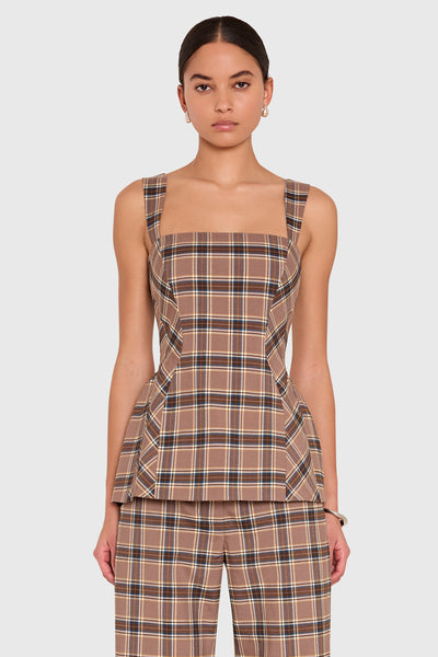 Andreina Top in Academy Plaid