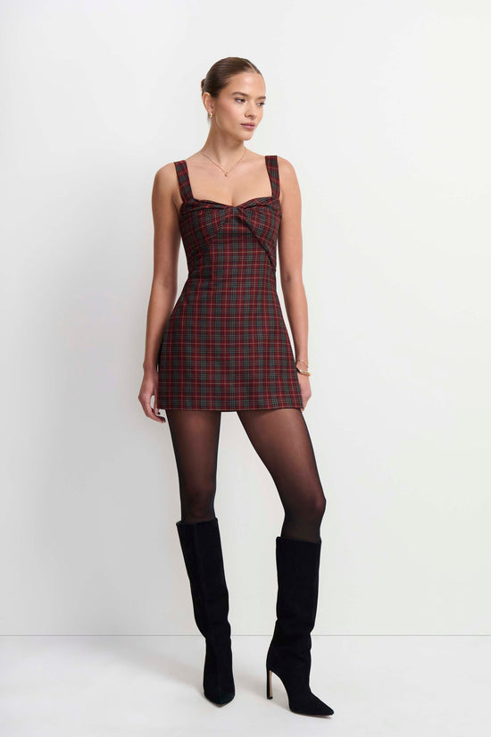 Amanda Uprichard Soho Romper in Bedford Plaid - side view