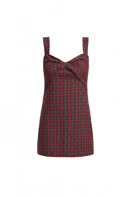Amanda Uprichard Soho Romper in Bedford Plaid - shown on invisible mannequin