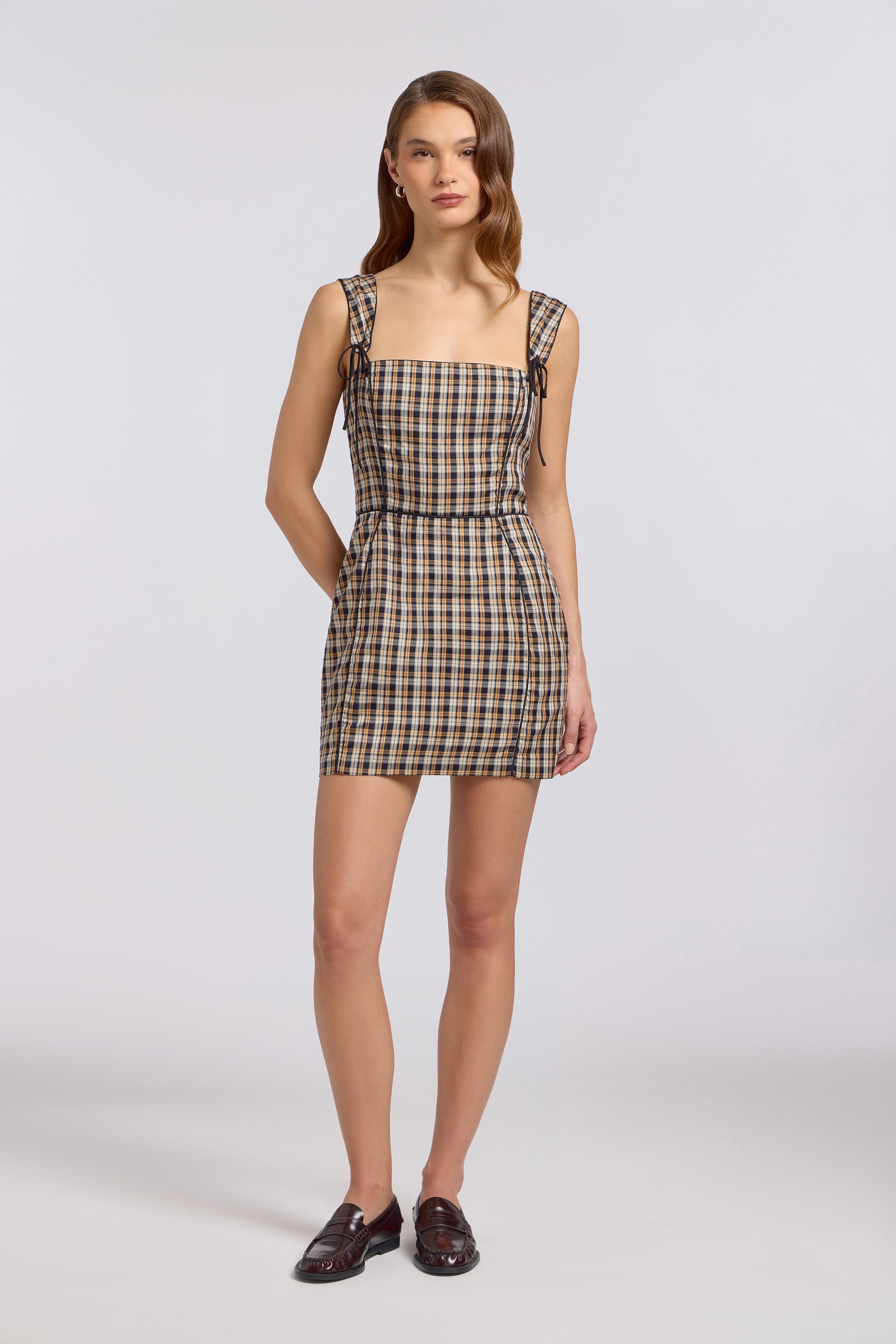 Levy Romper in Plaid view 1