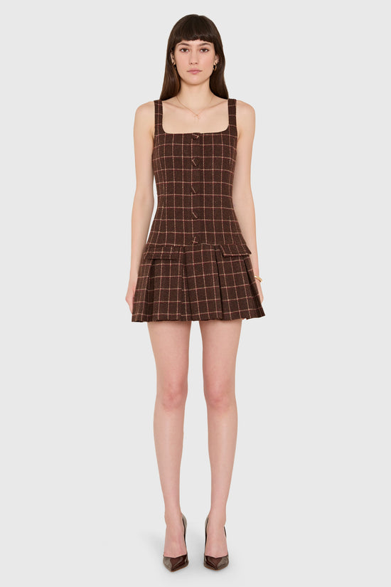 Amanda Uprichard Courtney Dress in Elson Plaid - front view