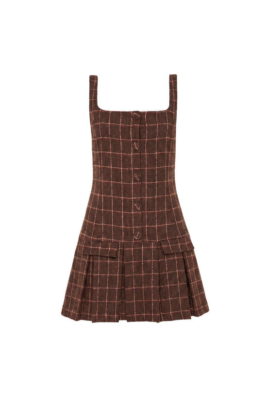 Amanda Uprichard Courtney Dress in Elson Plaid - shown on invisible mannequin