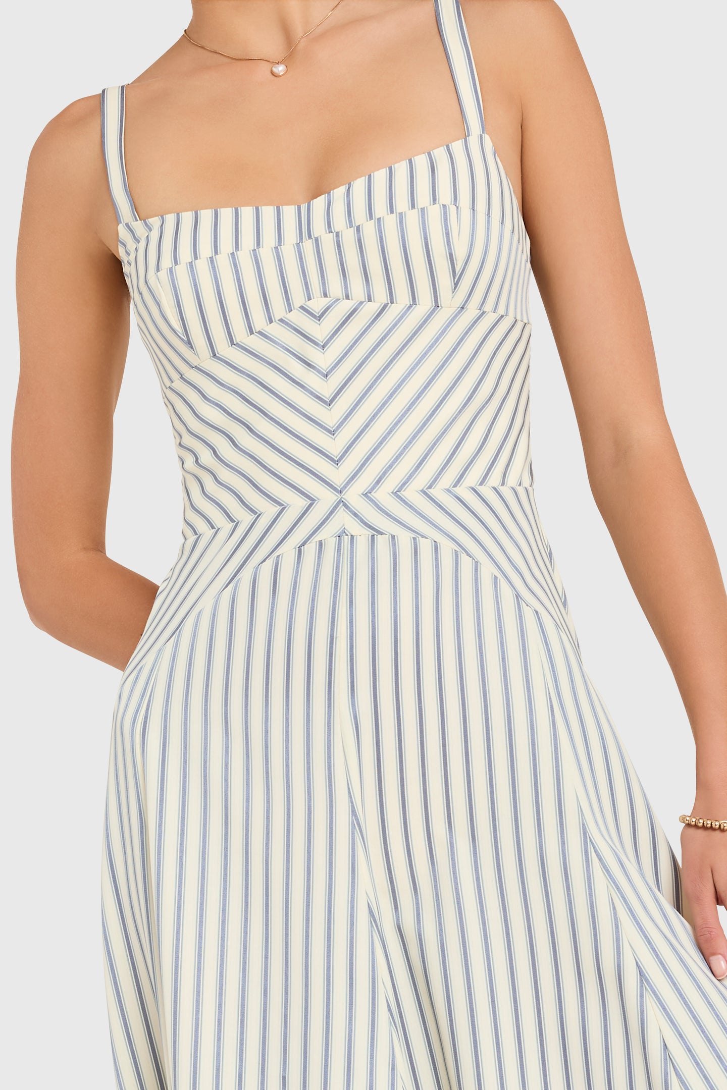 Monterey Dress in Oxford Stripe View 4