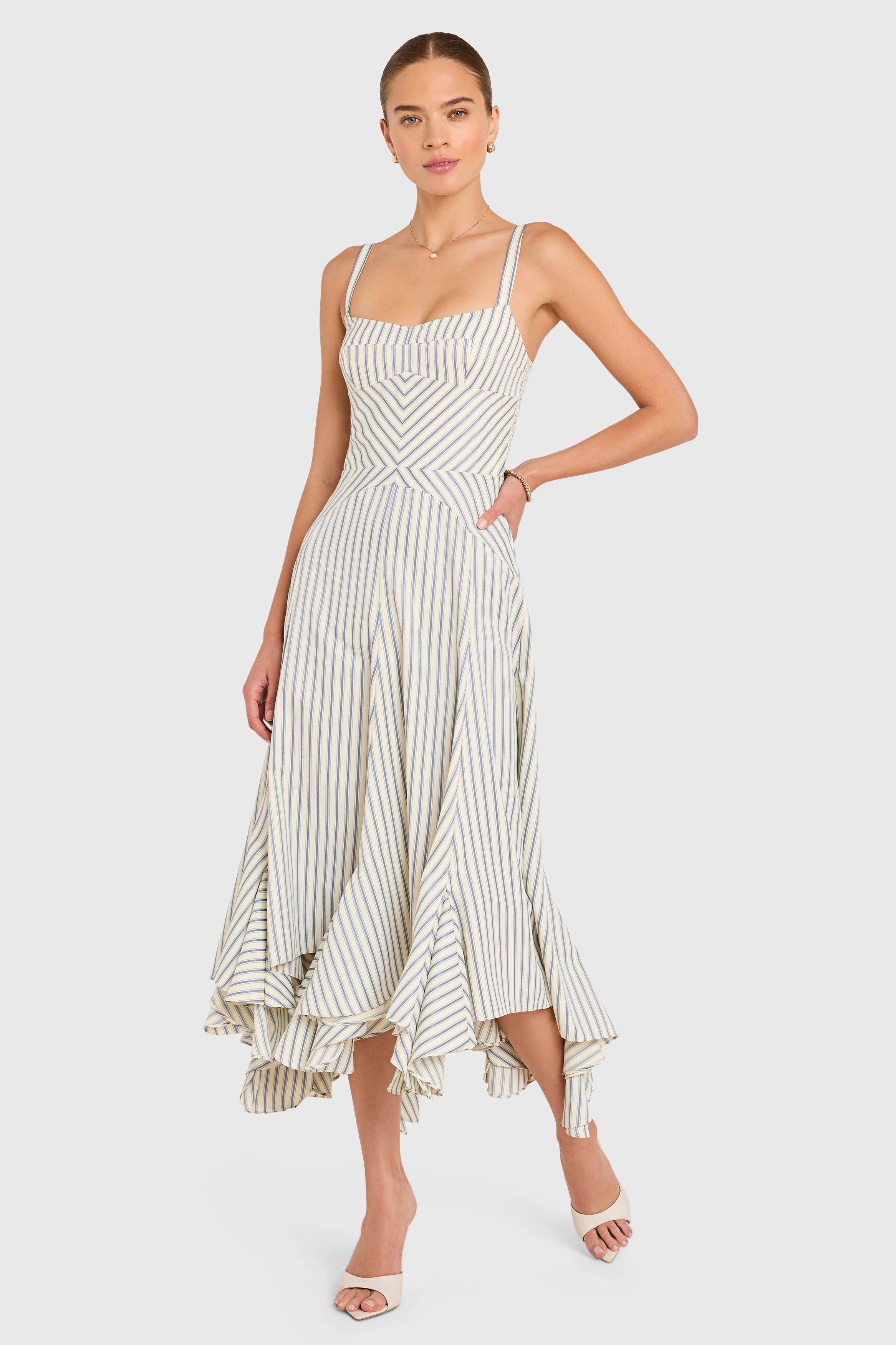 Monterey Dress in Oxford Stripe