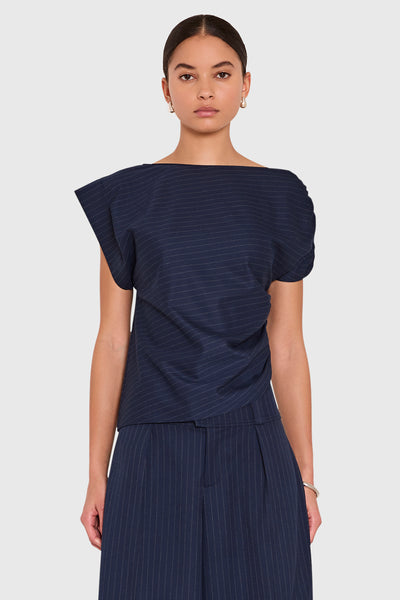 Elroy Top  in Manchester Pinstripe