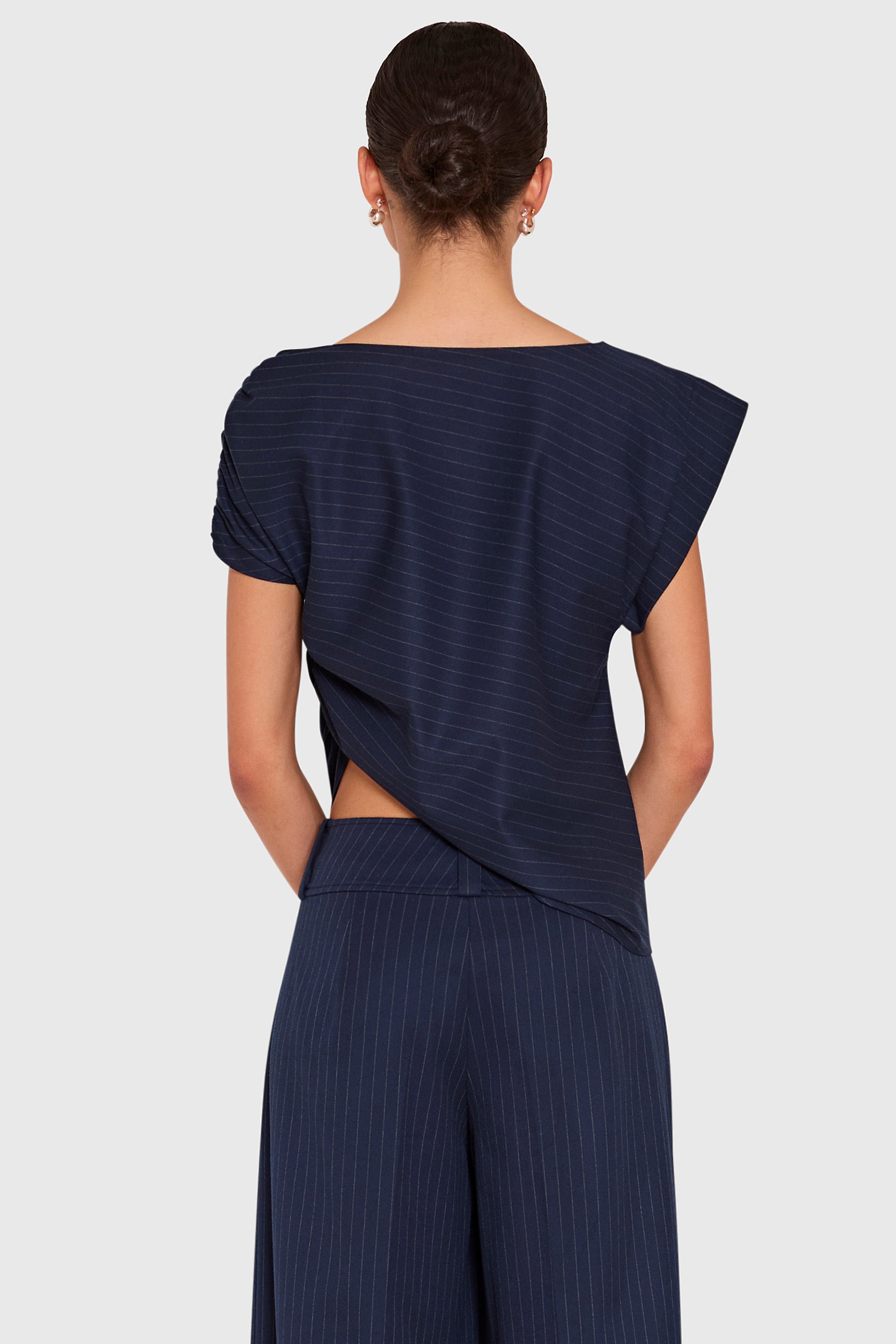 Elroy Top  in Manchester Pinstripe view 3