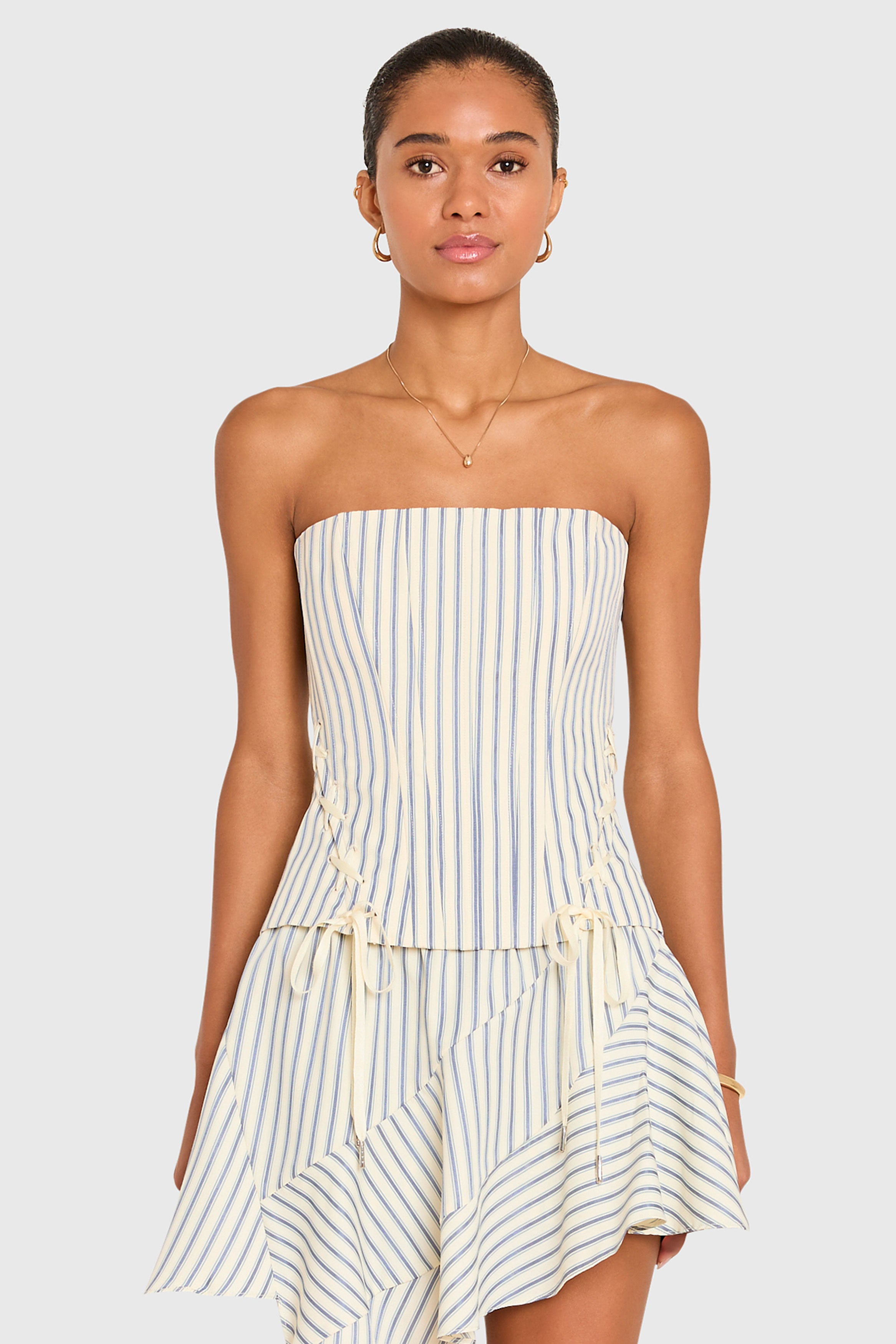 Hathaway Top in Oxford Stripe