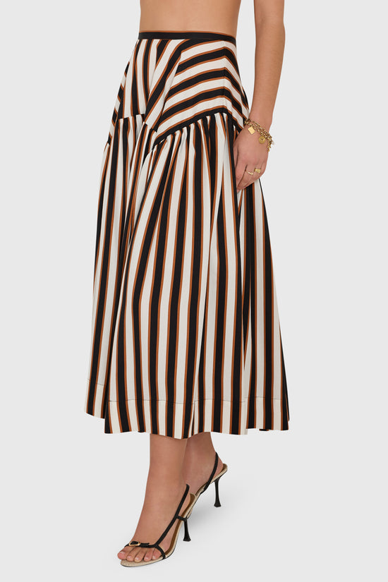 Amanda Uprichard Spencer Midi Skirt in Sabla Stripe view 3