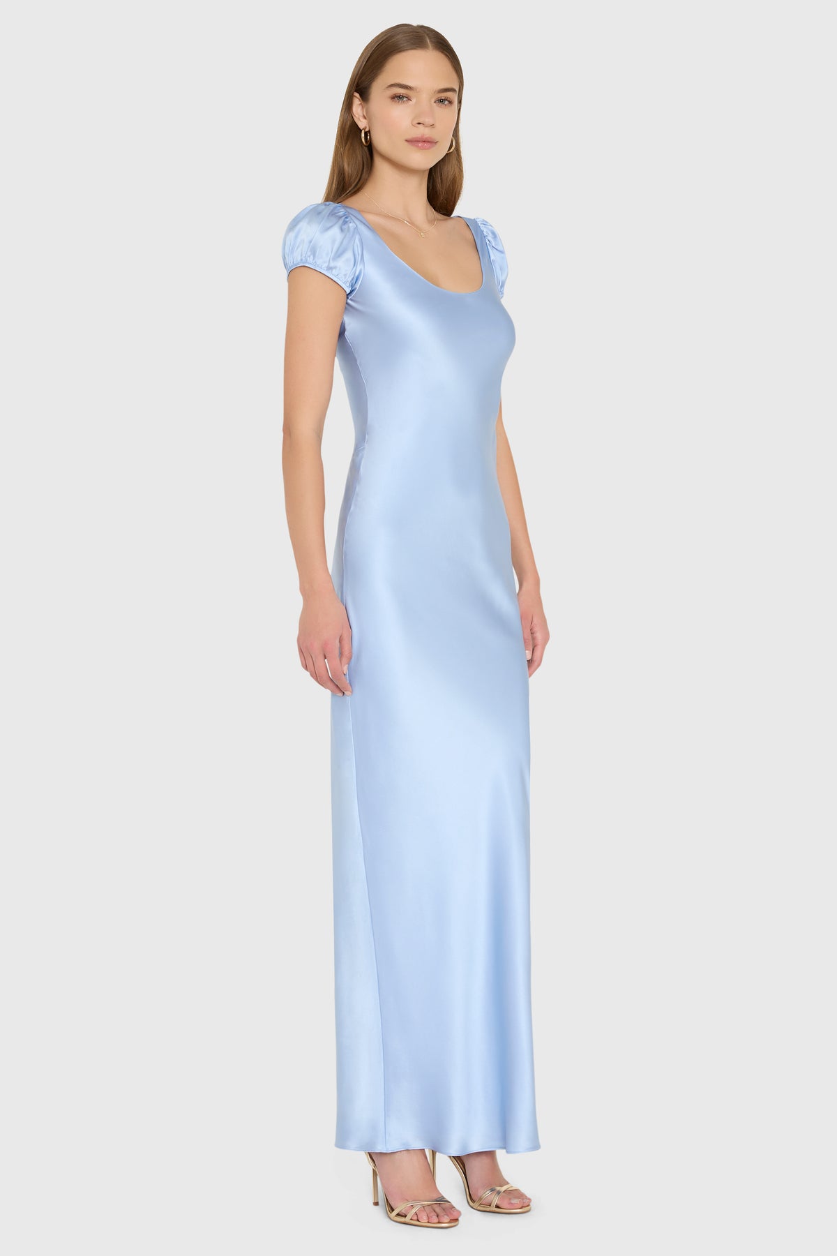 baby blue silk dress Senna Maxi in | Women's Formal Silk Gown Formal Wedding Satin Black Wedding Black Color:Pic Color Leather Bodysuit Look