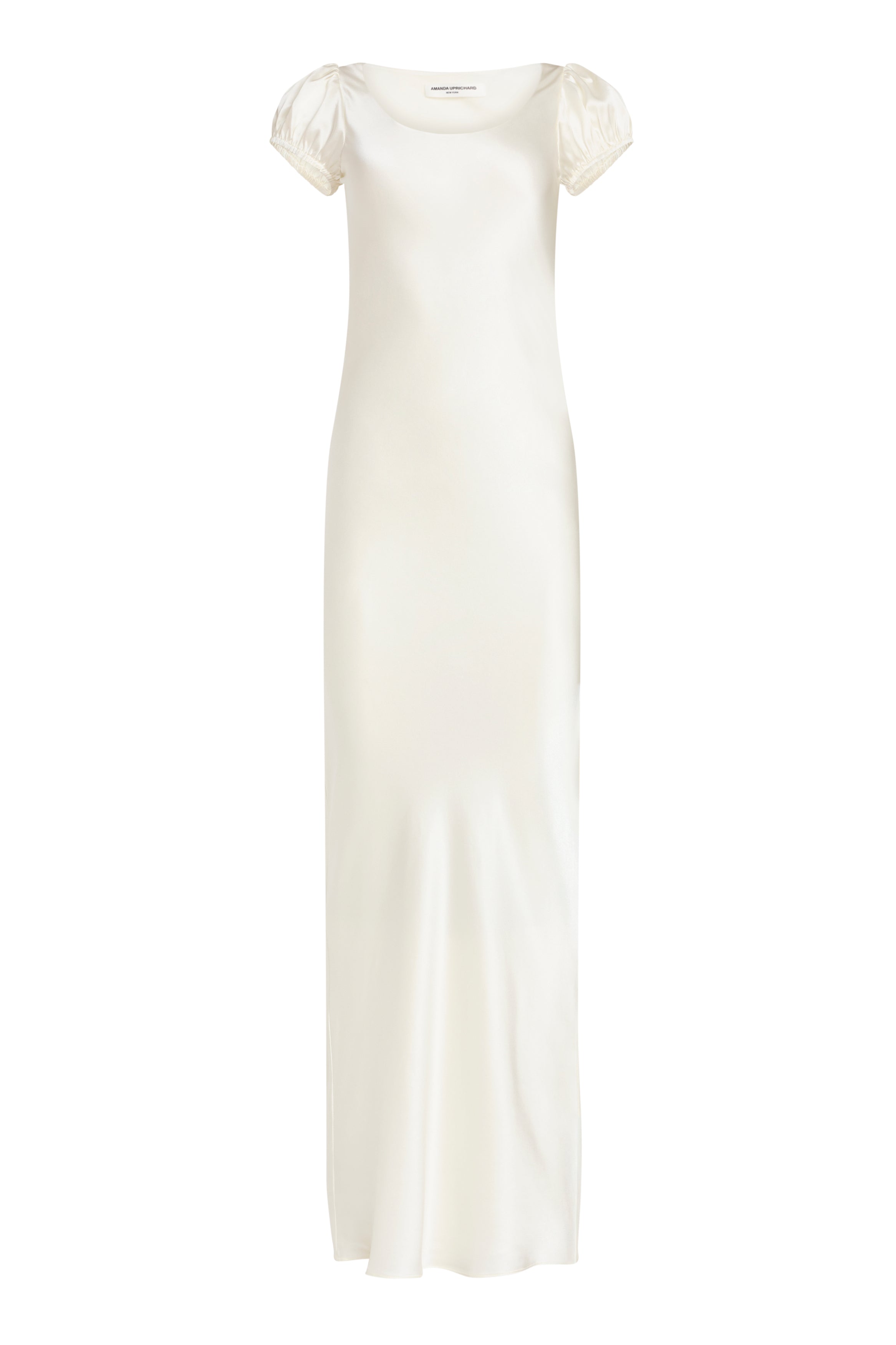 White evening gown on a white background
