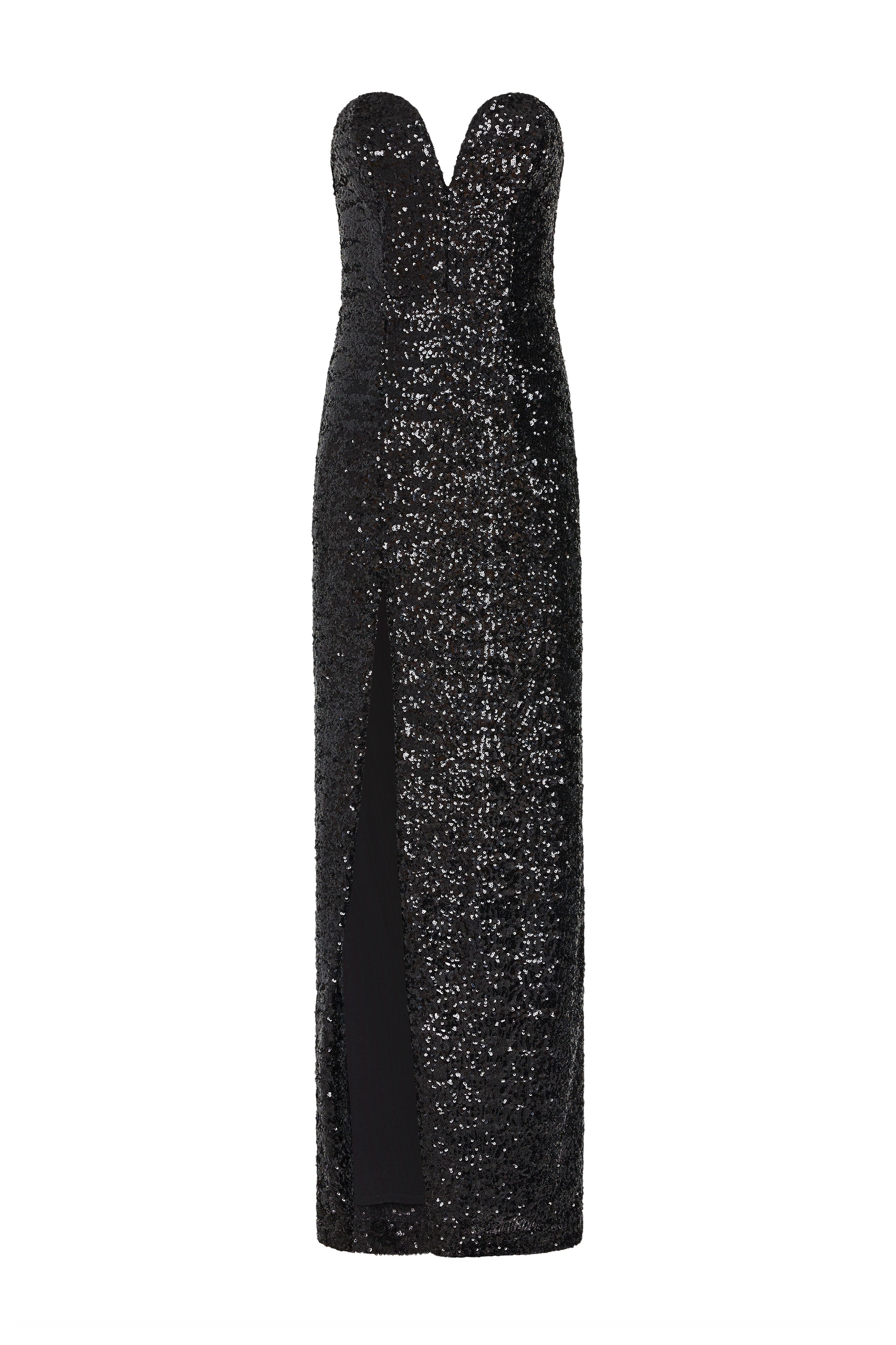 Black glitter dress on a white background