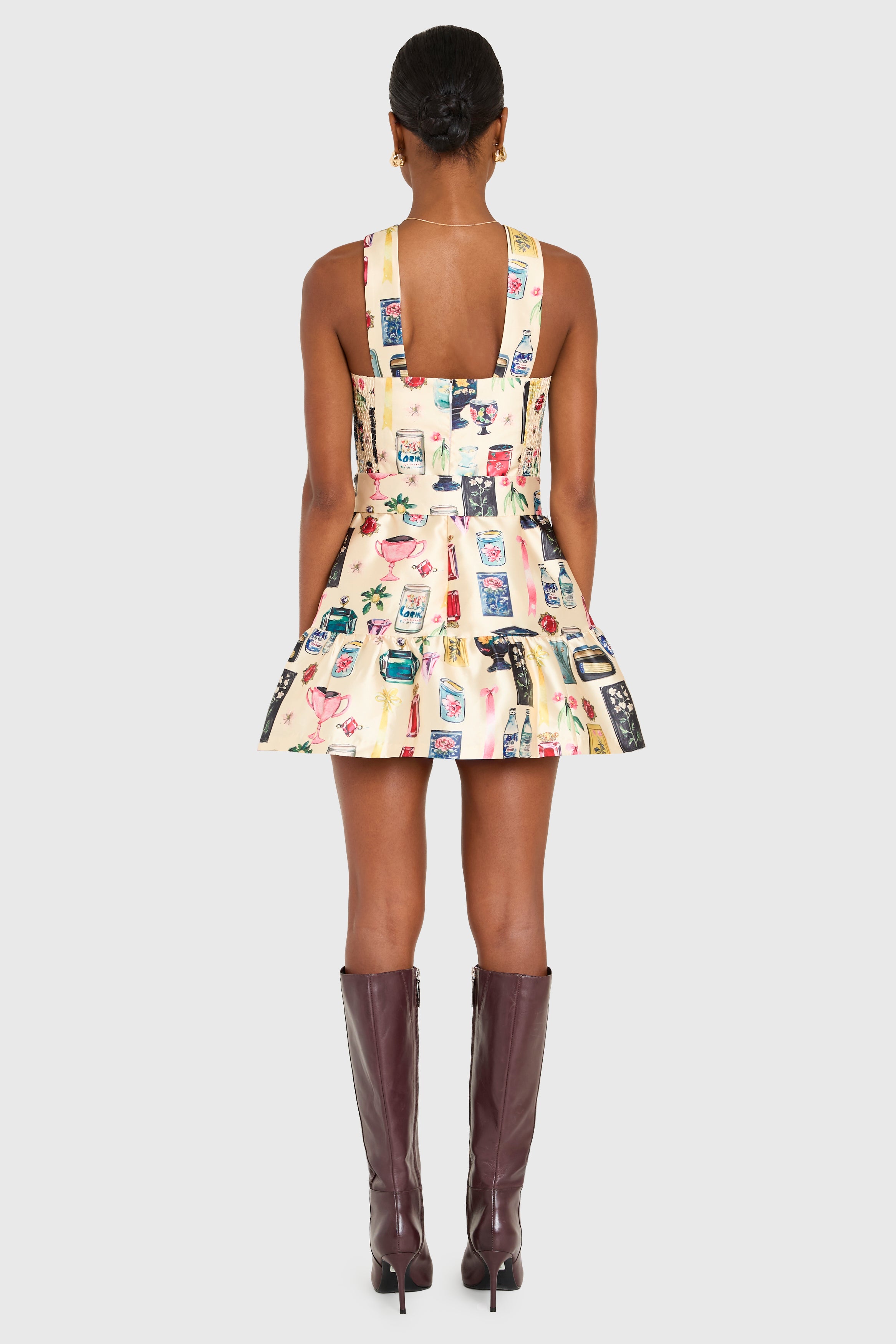 Lena Skort Romper in Treasure Print
