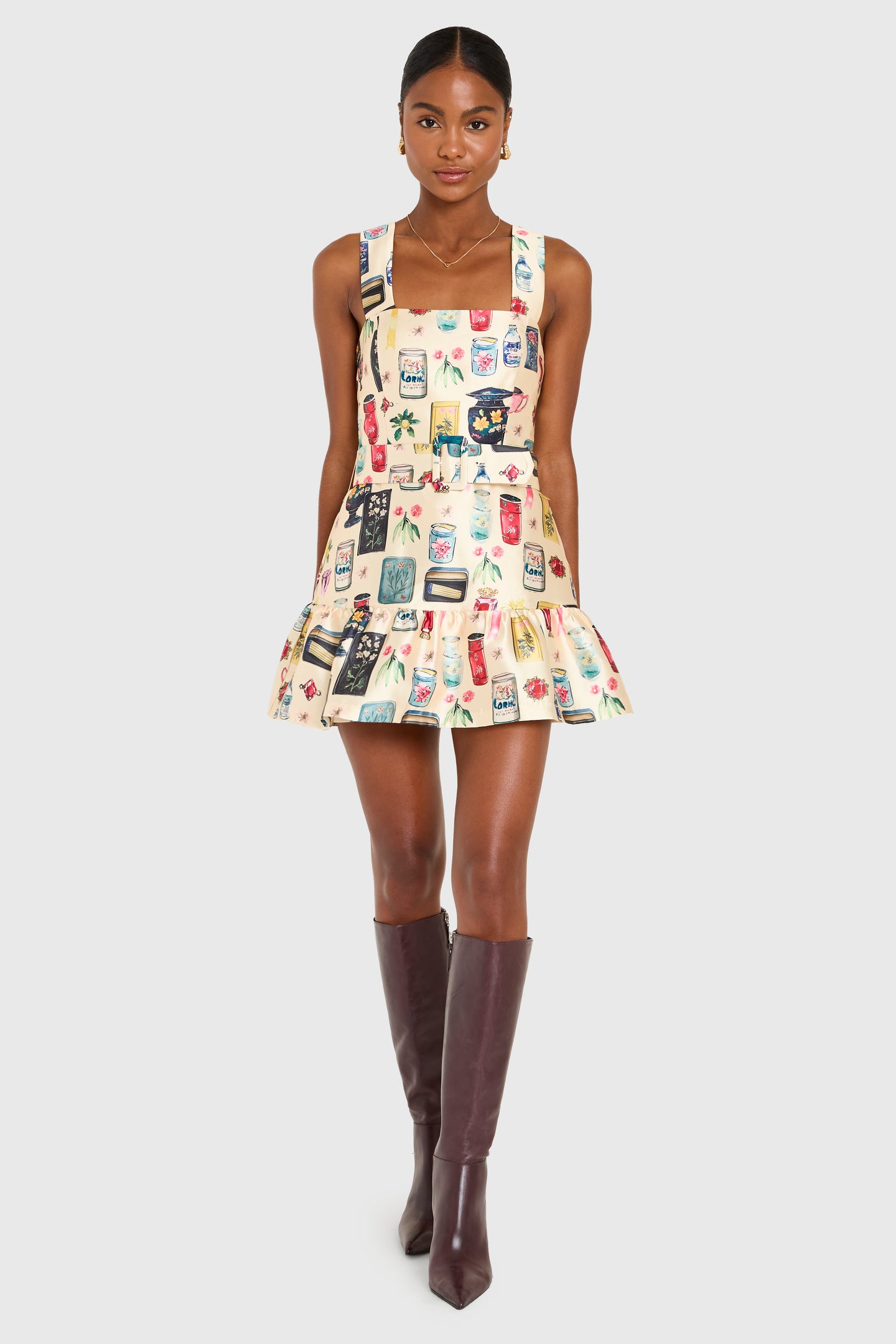 Lena Skort Romper in Treasure Print View 5