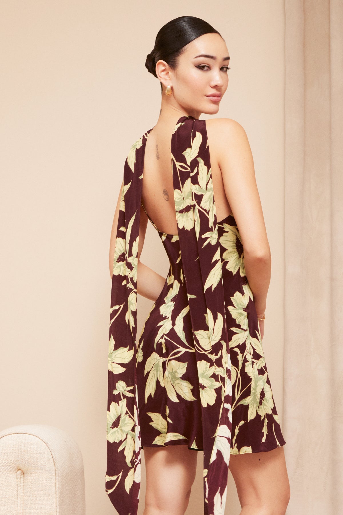 ashton mini dress Ashton' Button Up Mini Dress in Oatmeal FINAL SALE Marigold Clothing Co