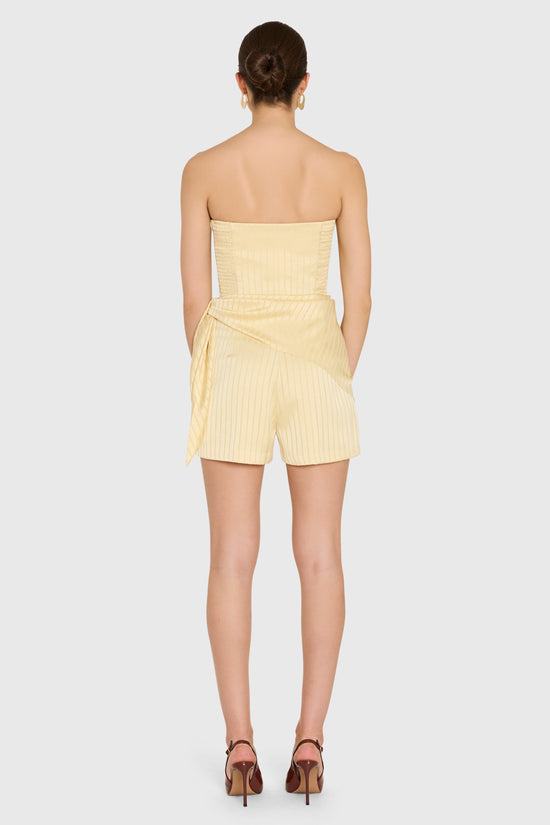 Amanda Uprichard | Cheryl Romper in Cornsilk. view 3