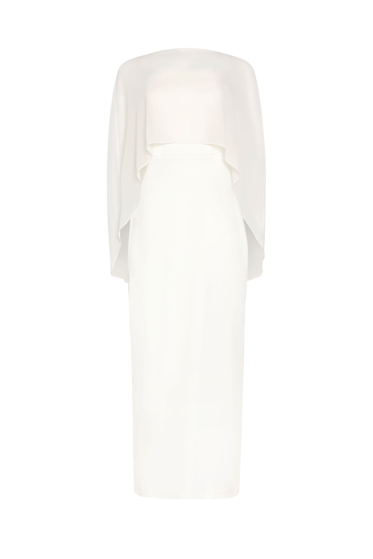 white cape midi dress Flawless | White Square-Neck Maternity Midi Dress With Cape-Sleeves