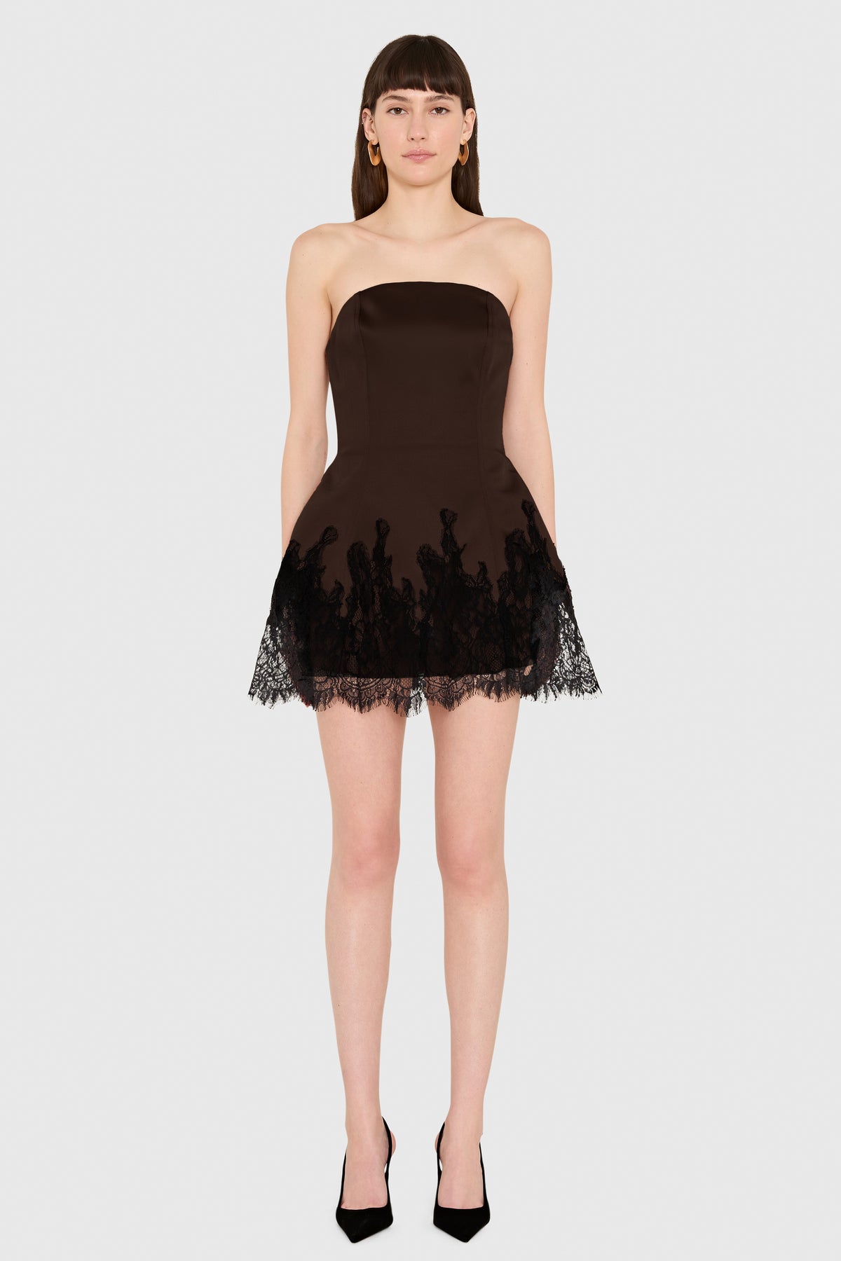 Amanda Uprichard Romilly Romper in Cocoa - front view