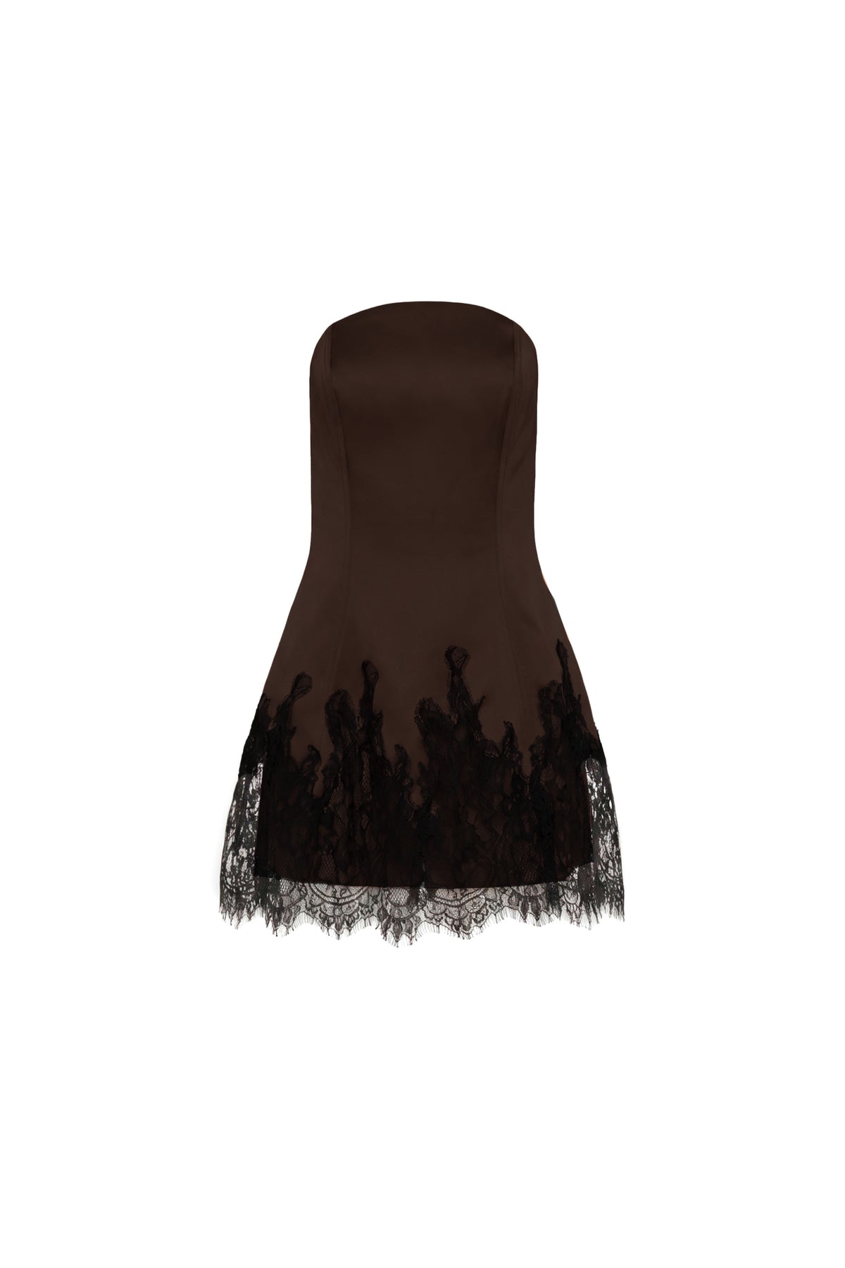 Amanda Uprichard Romilly Romper in Cocoa - shown on an invisible mannequin