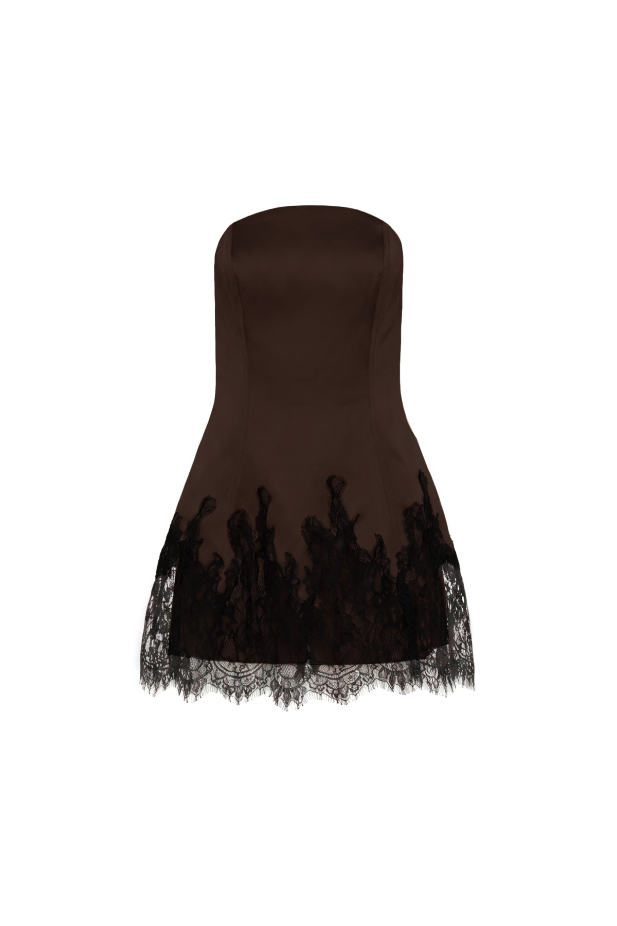 Amanda Uprichard Romilly Romper in Cocoa - shown on an invisible mannequin
