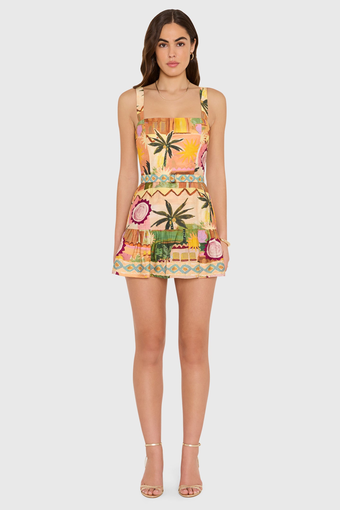 Sleeveless Mini April Romper Palm Springs in Print | XL