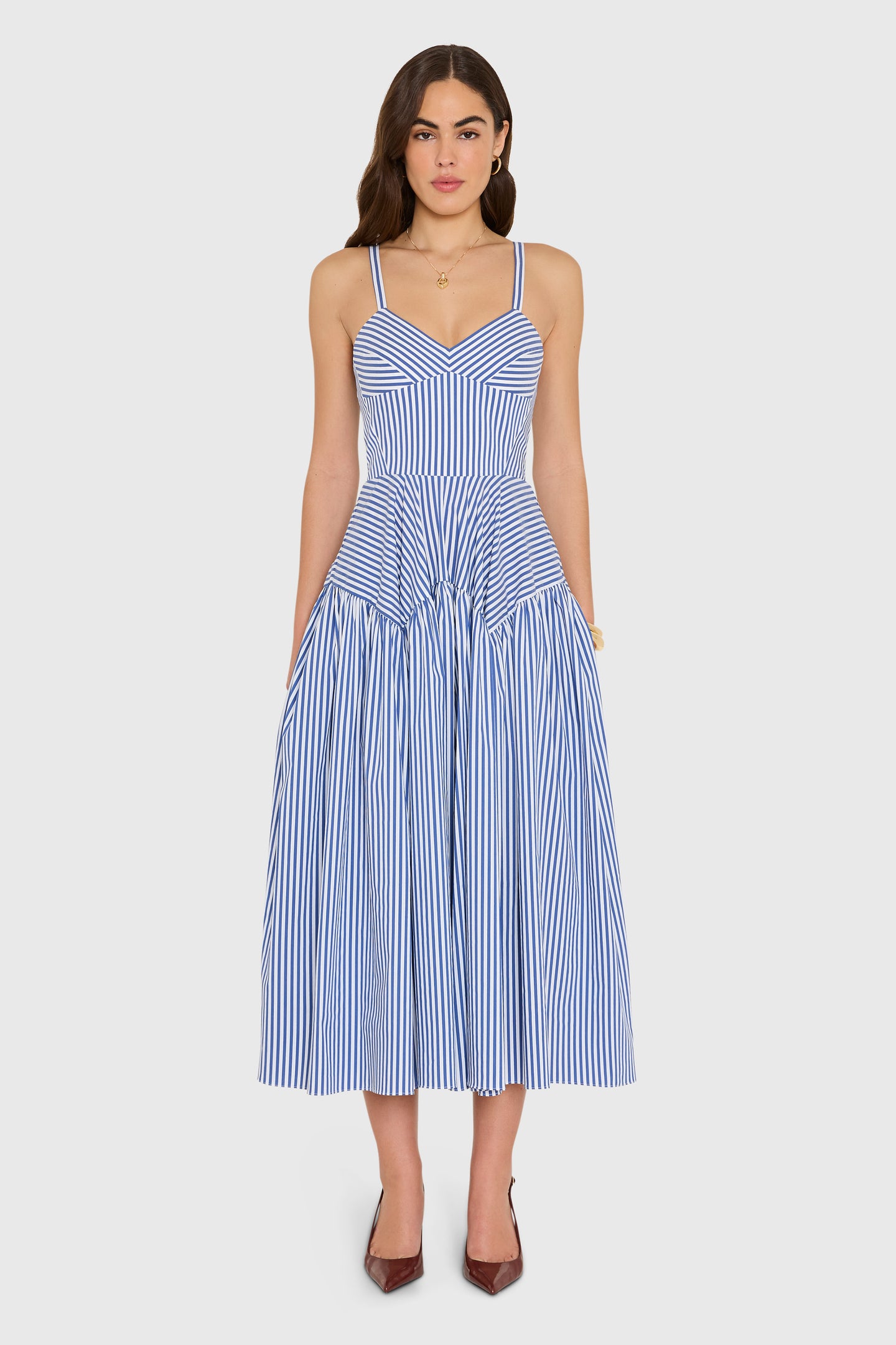 Spencer Midi Dress in Bayhaven Stripe View 1