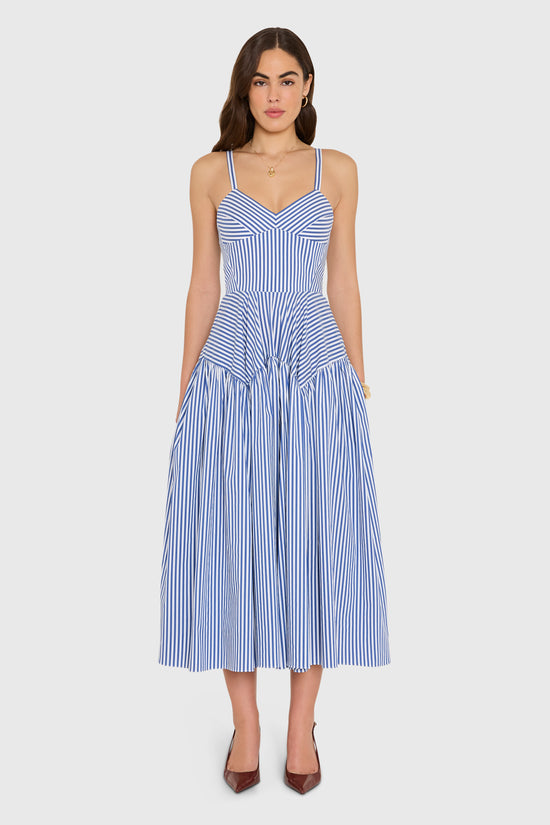 Spencer Midi Dress in Bayhaven Stripe view 1