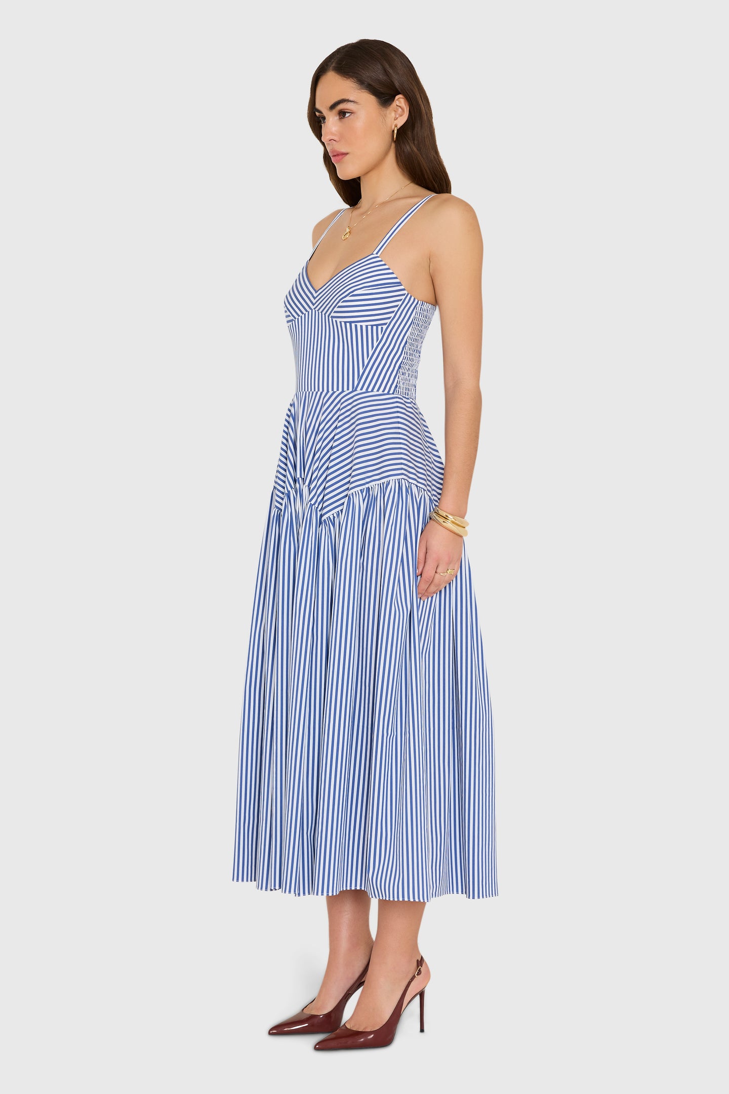Spencer Midi Dress in Bayhaven Stripe View 2