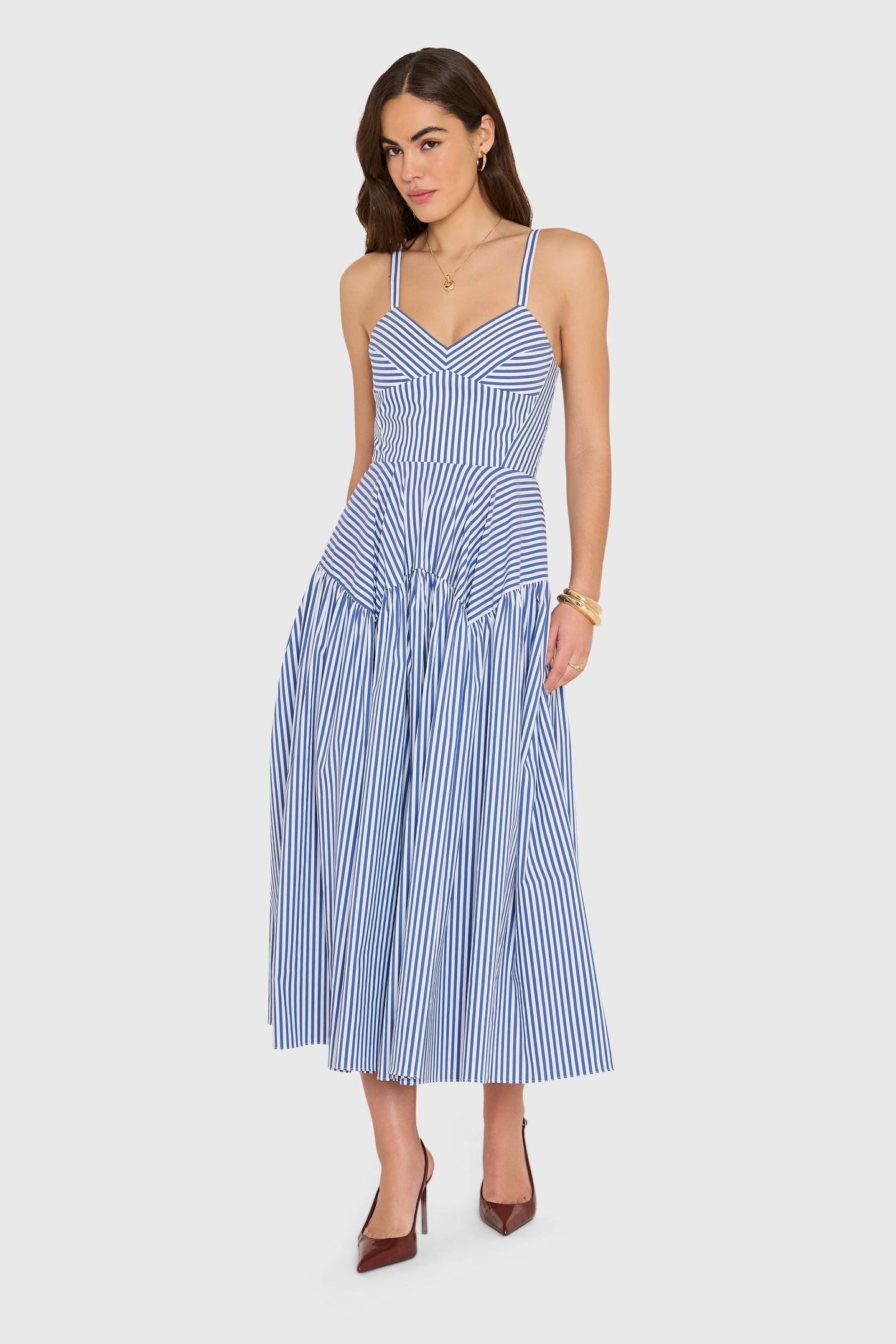 Spencer Midi Dress in Bayhaven Stripe View 5