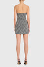 Strapless Puzzle Mini Dress in Polka Dot Tweed View 3