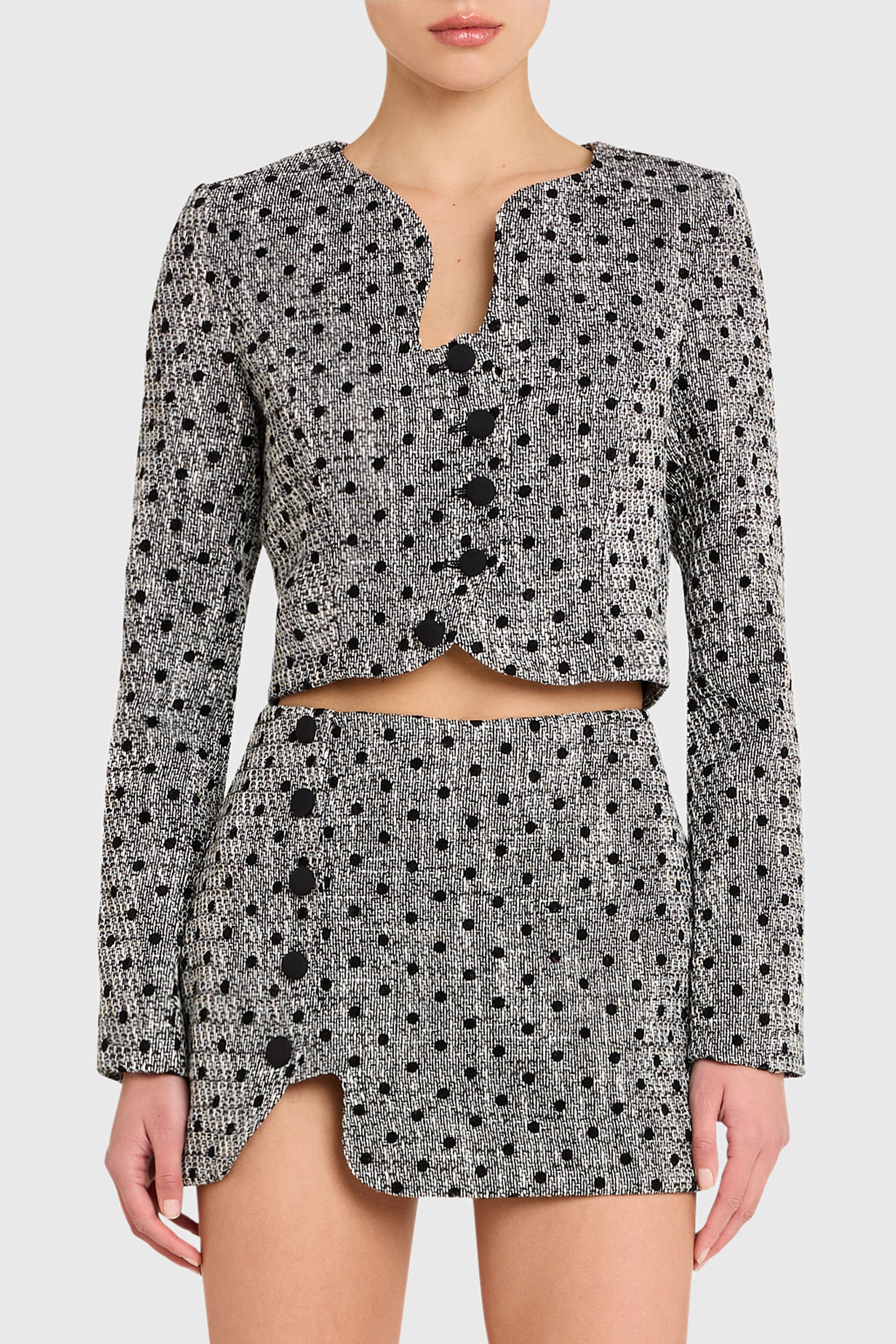 Puzzle Jacket in Polka Dot Tweed