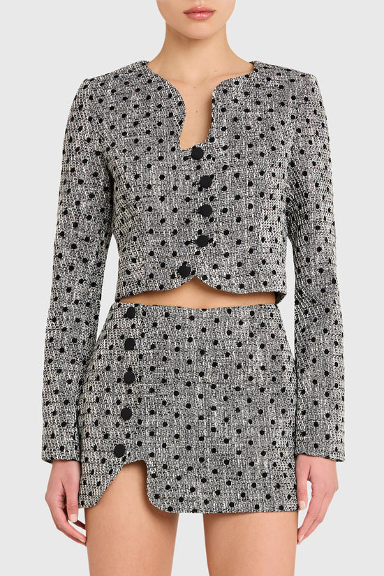 Puzzle Jacket in Polka Dot Tweed view 1
