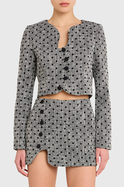 Puzzle Jacket in Polka Dot Tweed