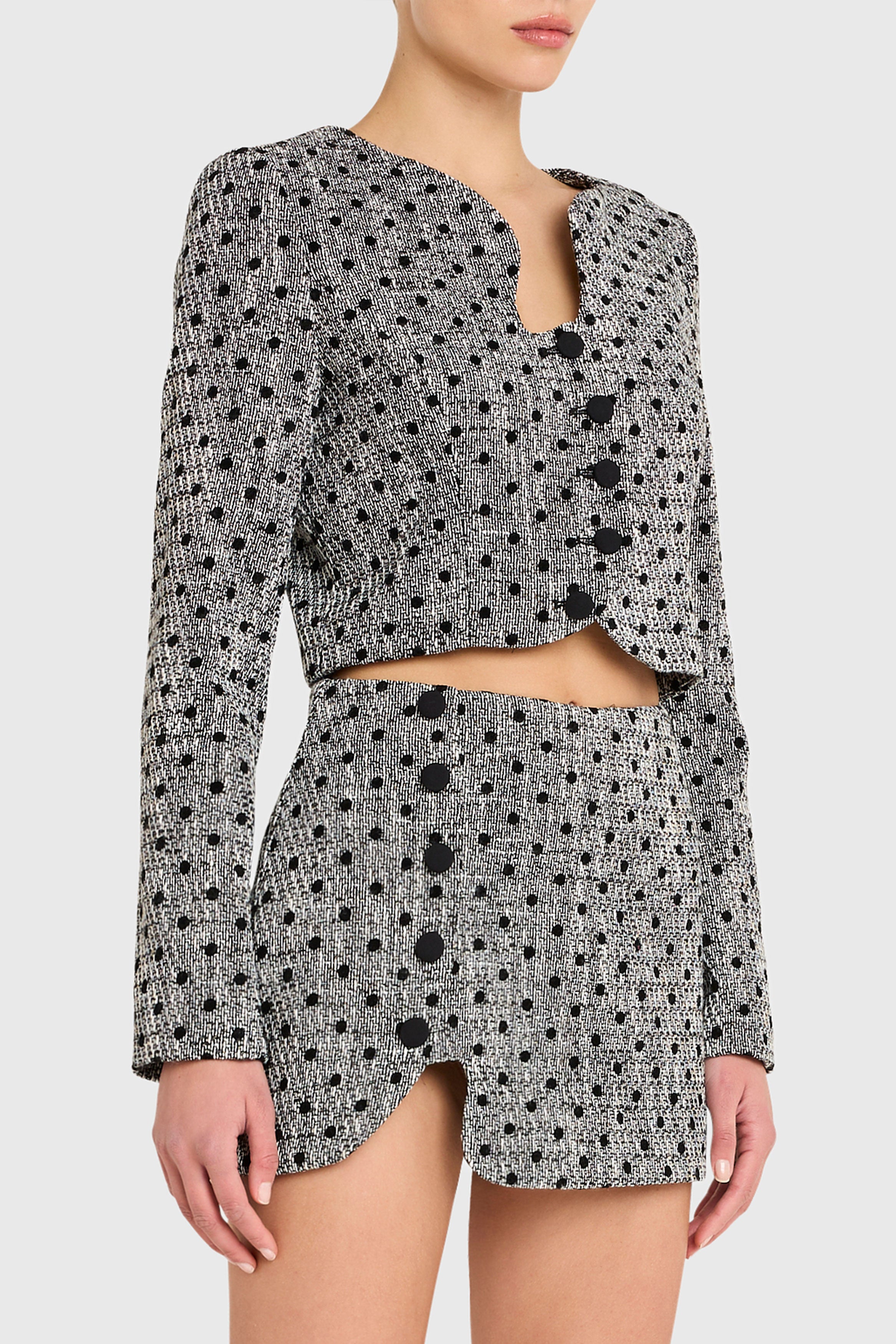 Puzzle Jacket in Polka Dot Tweed