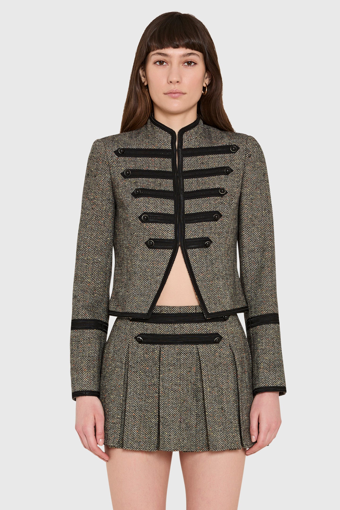 Amanda Uprichard Fiona Jacket in Watson Tweed - front view